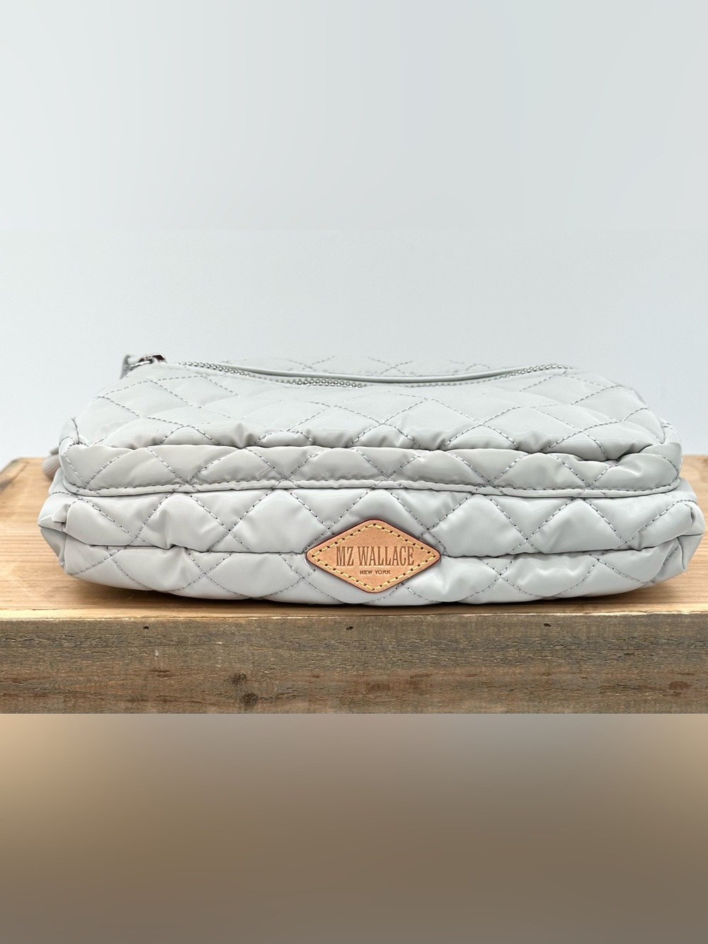 EUC MZ Wallace Downtown Small Crosby Quilted Crossbody In Oyster Metallic - Picture 9 of 16